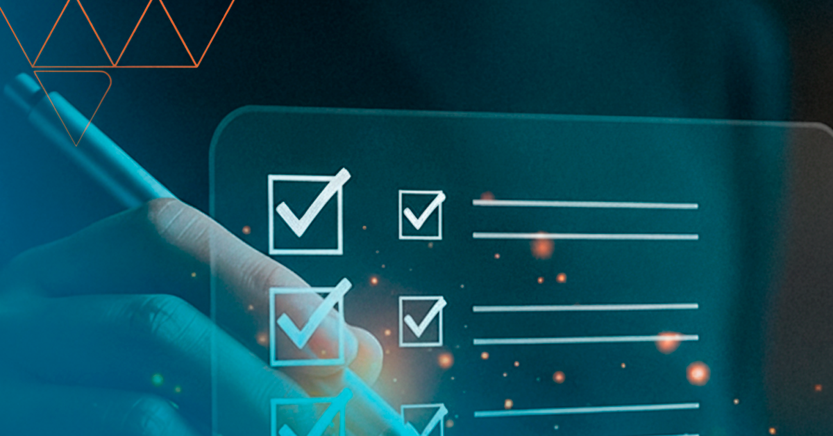 checklist de segurança digital em interface corporativa.